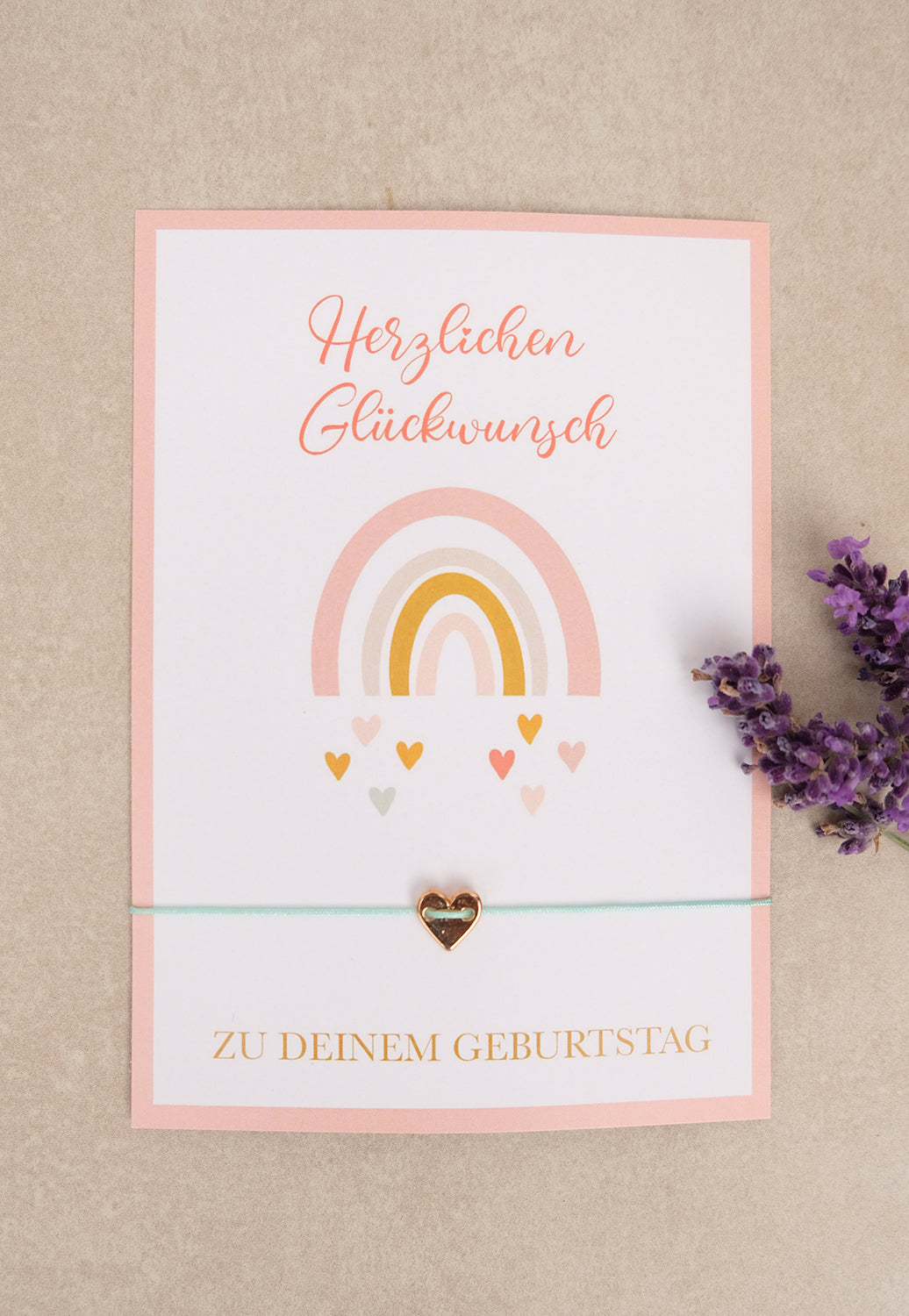 Armband Herzchen | Geschenkkarte | Metall