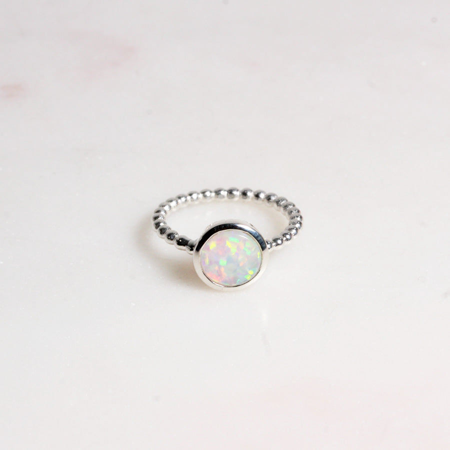 Opal | Kugelring | Silber - Einzelstück Größe 52