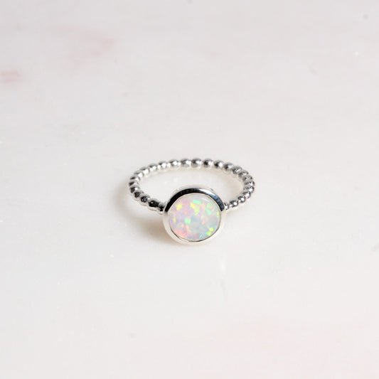 Opal | Kugelring | Silber - Einzelstück Größe 52