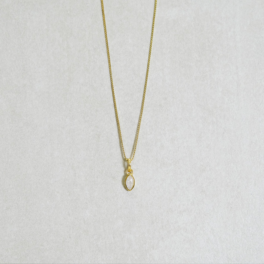 "Soluna" XS Regenbogen-Mondstein | Venezianerkette | Gold