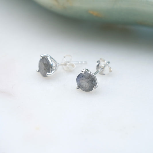 "Luna" Labradorit | Ohrstecker | Silber