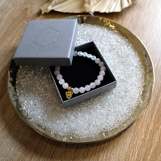 Armband Rosenquarz | Engel | Silber, Gold, Roségold