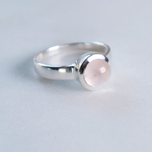 Rosenquarz | Ring | Silber - Einzelstück Größe 50