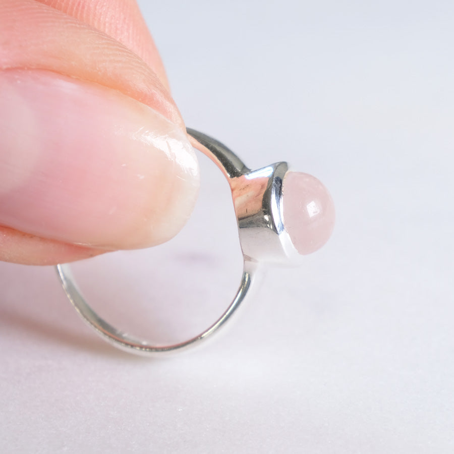 Rosenquarz | Ring | Silber - Einzelstück Größe 50