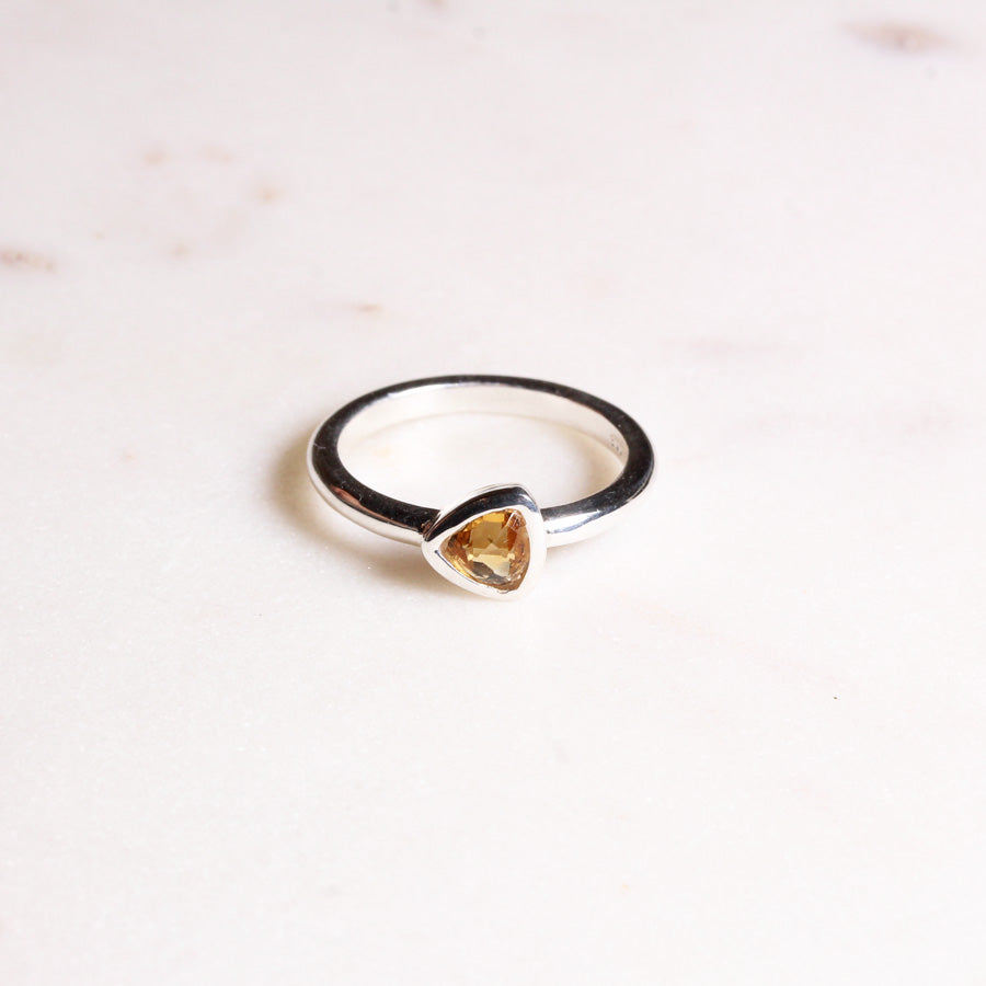 "Eclipse" Citrin | Ring | Silber - Einzelstück Größe 57