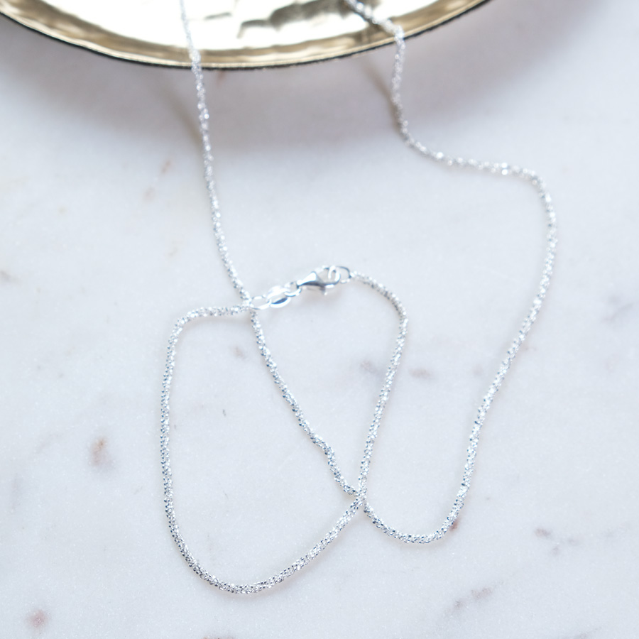 Diamantierte Silberkette