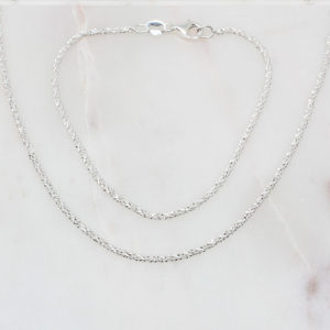 Glitzerkette und Armband 925 Silber