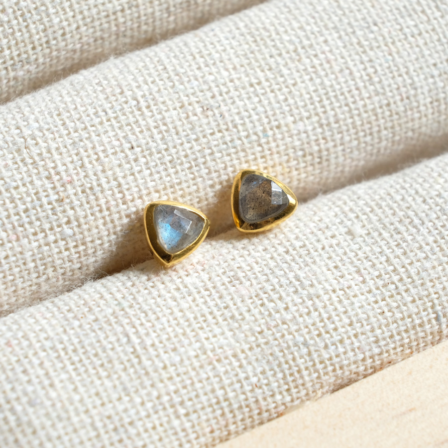 Labradorite Gold Triangel // Ohrringe