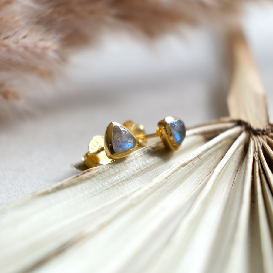 Labradorite Gold Triangel // Ohrringe