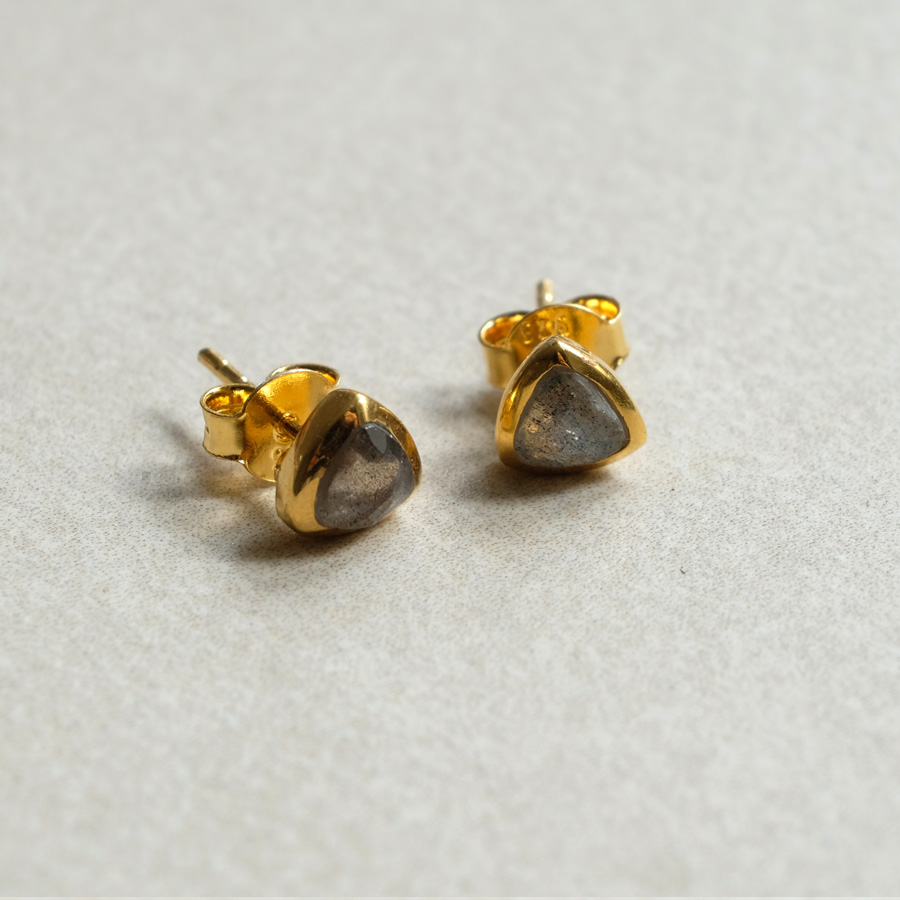 Labradorite Gold Triangel // Ohrringe