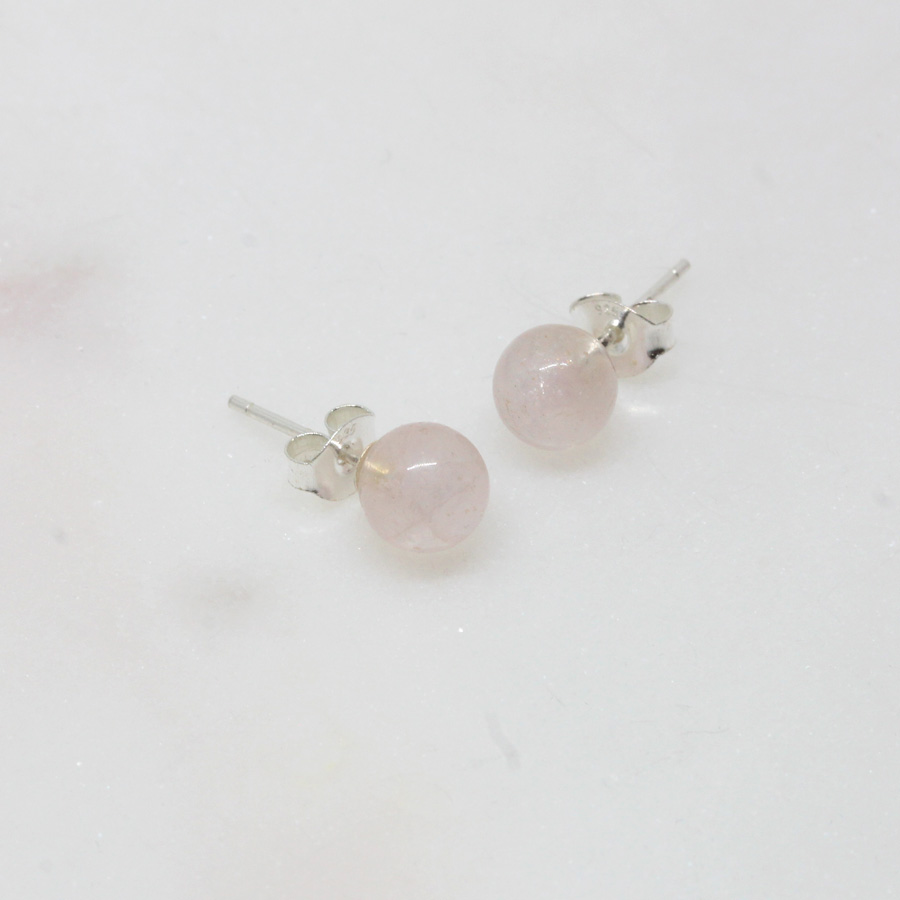 Rosenquarz Ohrstecker