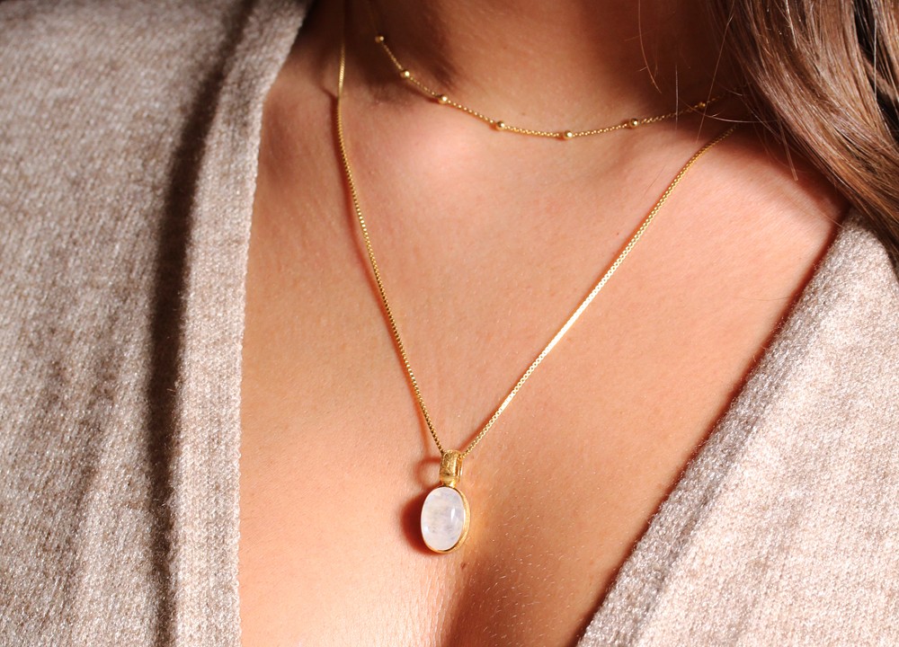 Steffiliebt Mondsteinkette gold