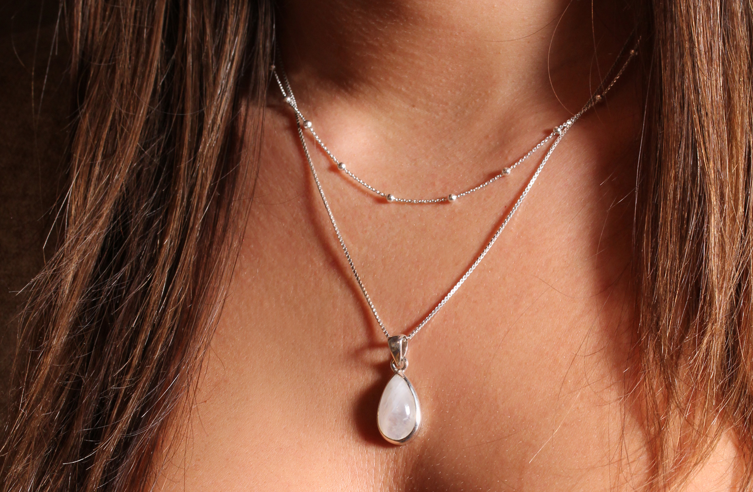 Steffiliebt Mondsteinkette silber