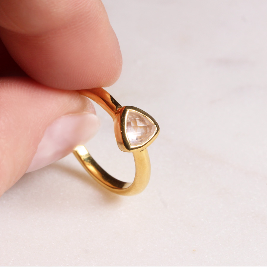 Rosenquarz Ring Gold