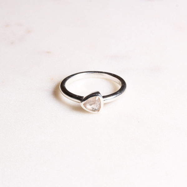 Rosenquarz Ring Silber