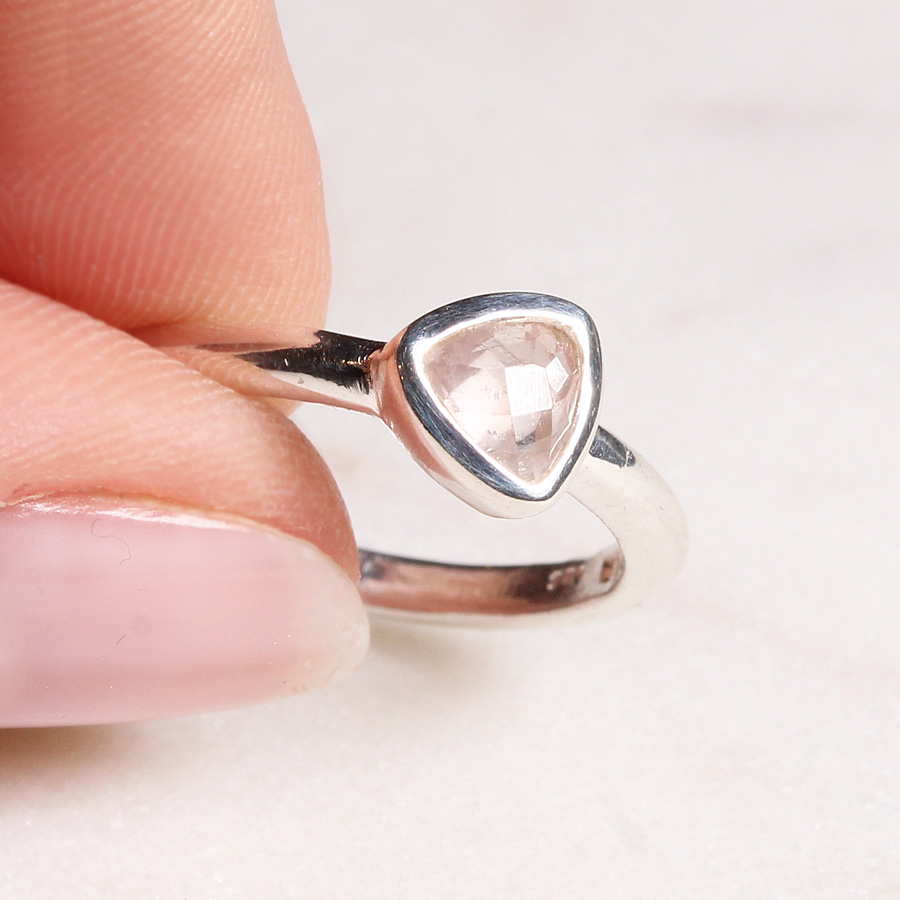 Rosenquarz Ring Silber