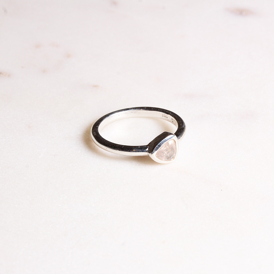 Rosenquarz Ring Silber