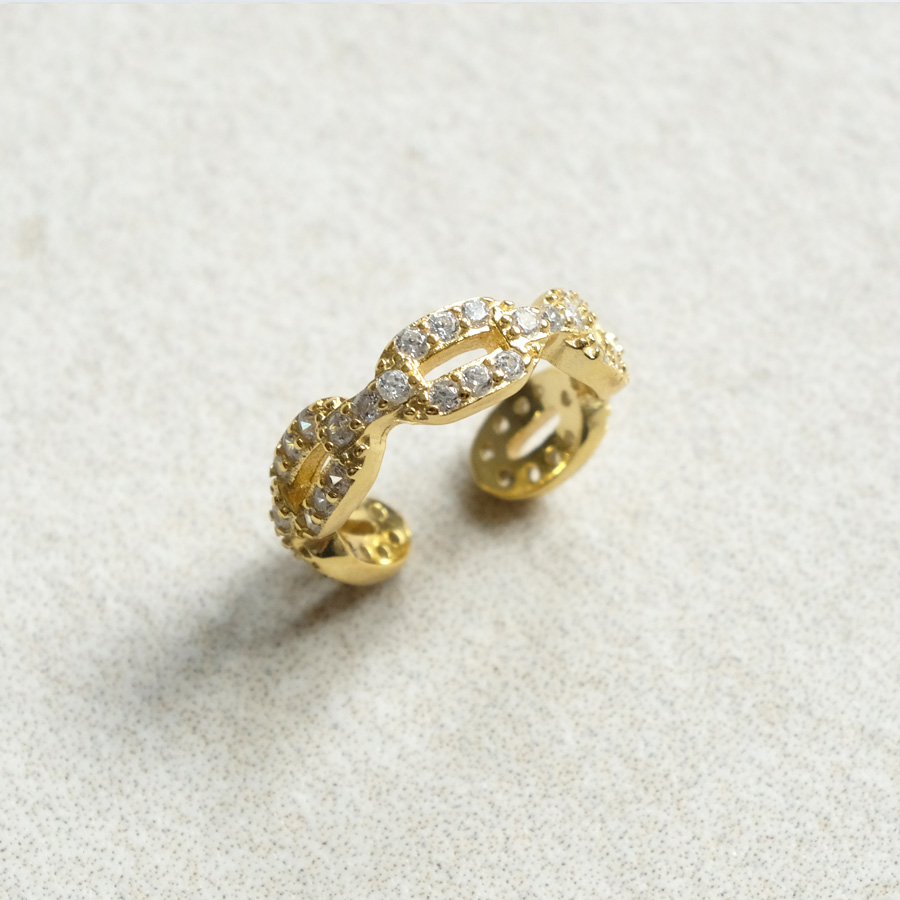 Earcuff 925 Silber Vergoldet Zirkonia