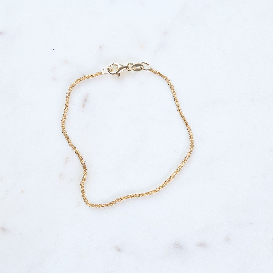 Diamantiertes Armkettchen 925 Silber vergoldet