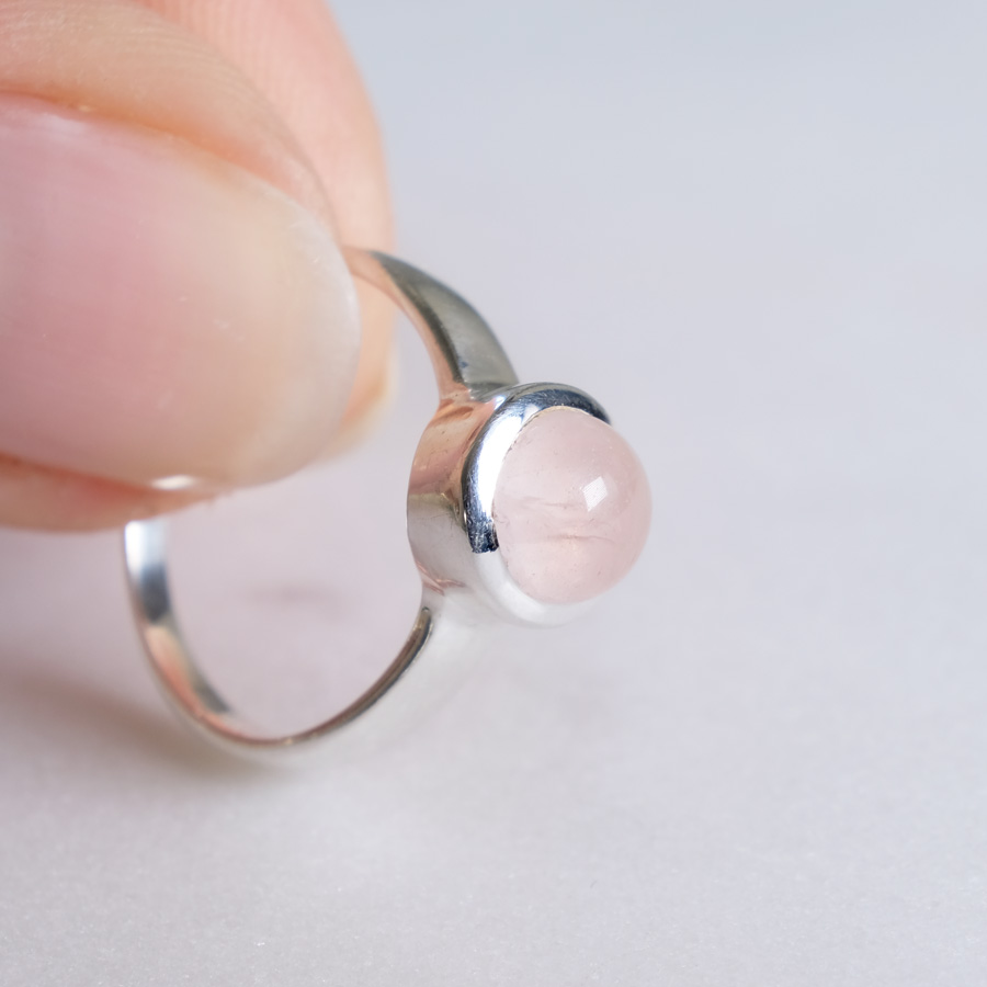 Rosenquarz Ring 925 Sillber