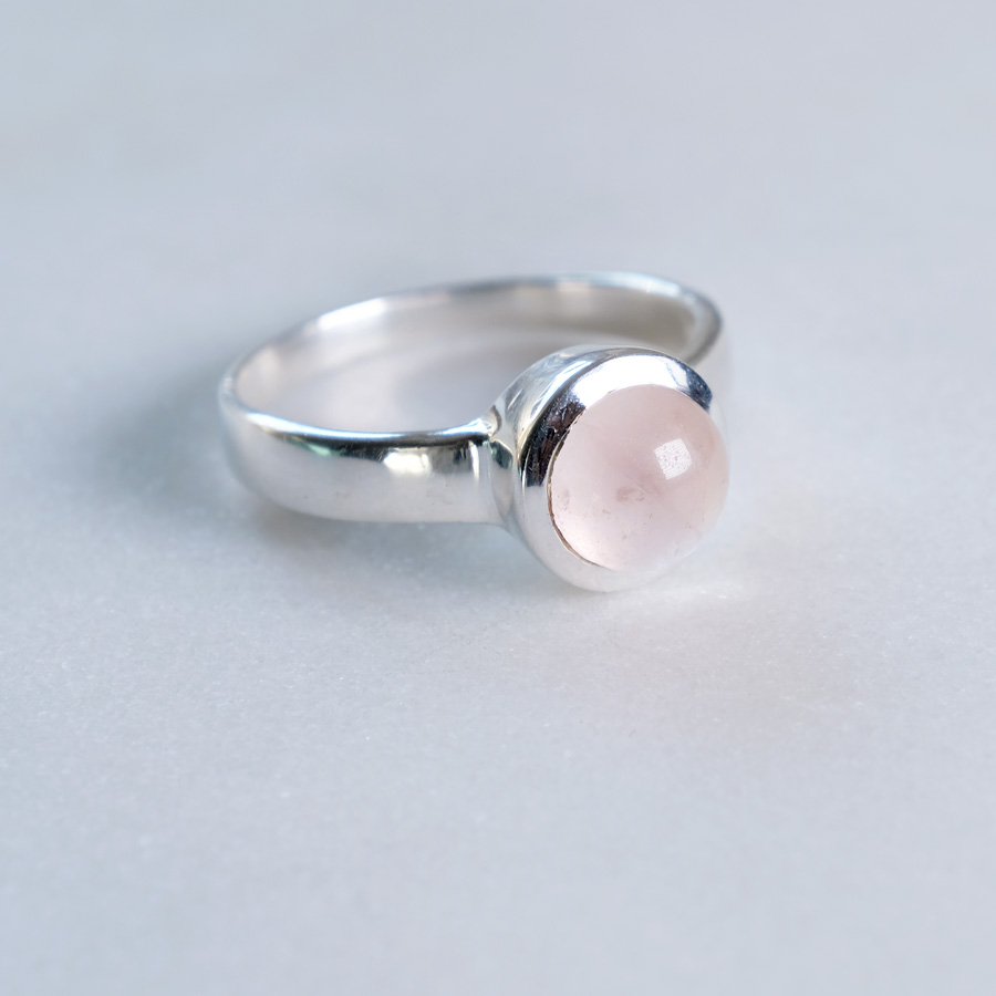 Rosenquarz Ring 925 Sillber