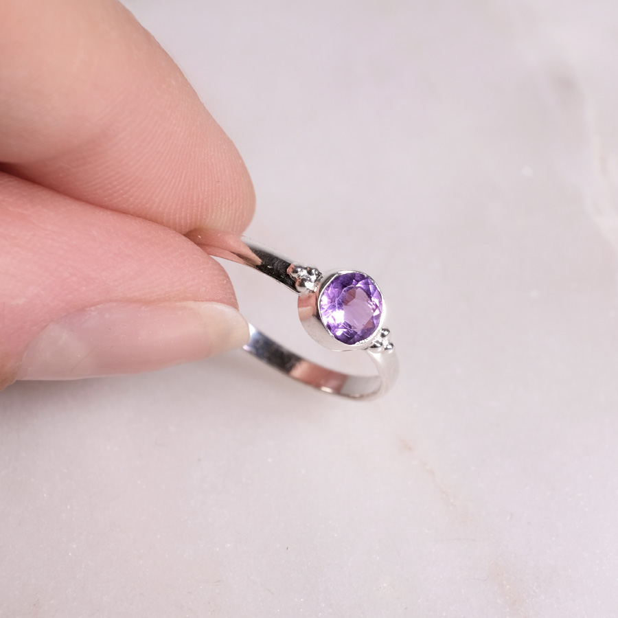 Dots Amethyst Ring 925 Silber