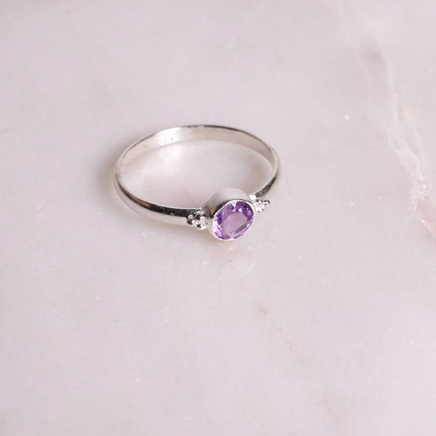 Dots Amethyst Ring 925 Silber