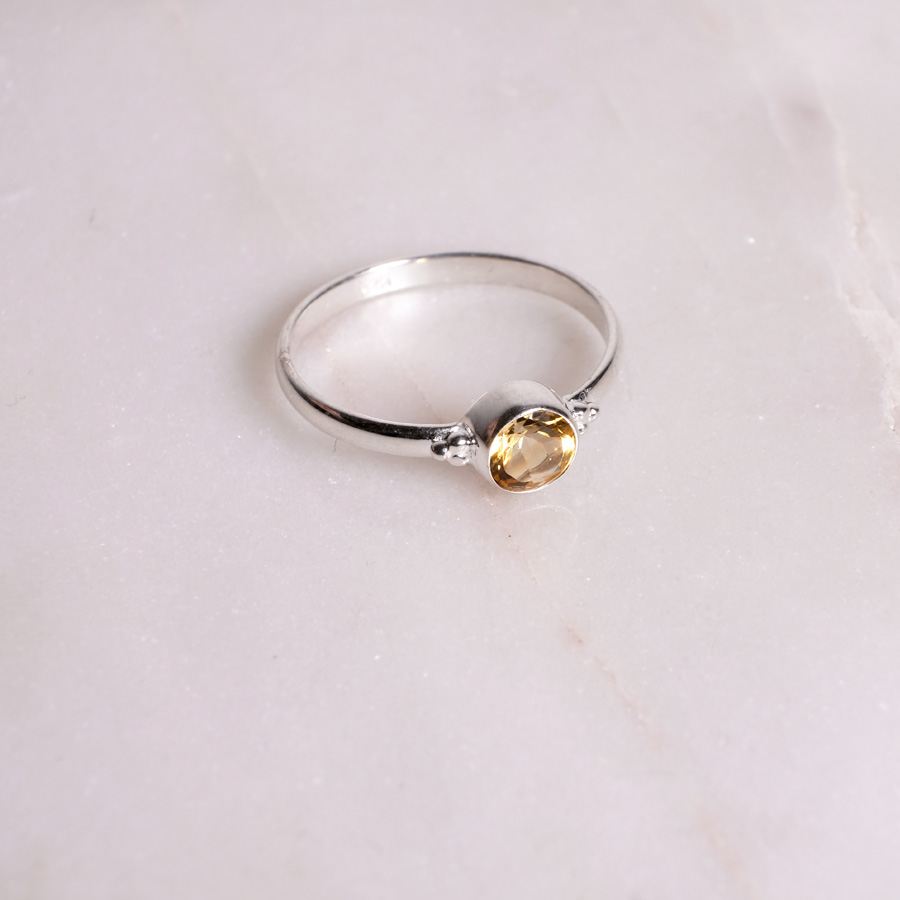 Dots Citrin Ring 925 Silber