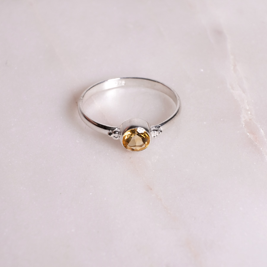 Dots Citrin Ring 925 Silber