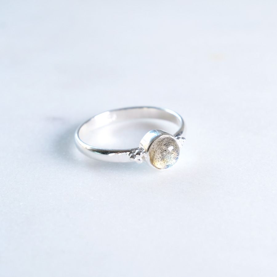 Dots Labradorit Ring 925 Silber