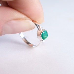 Dots Smaragd Ring 925 Silber