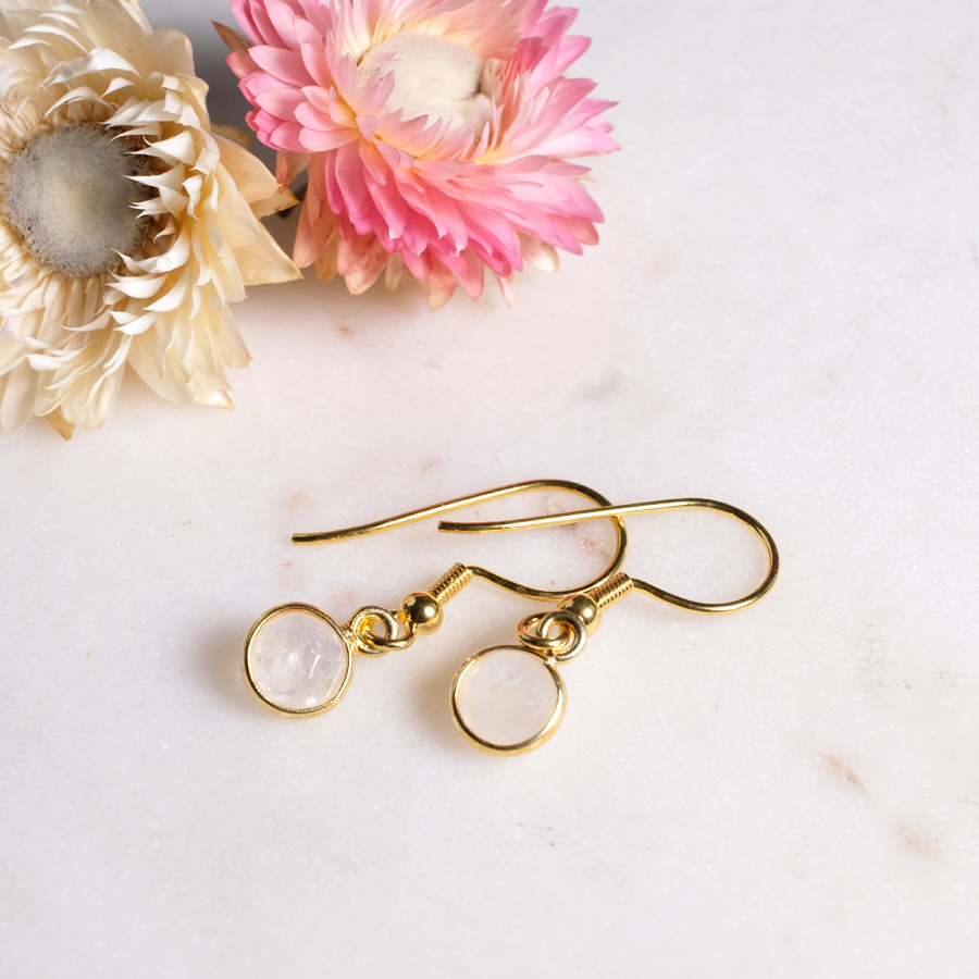 Ohrhänger Mondstein gold