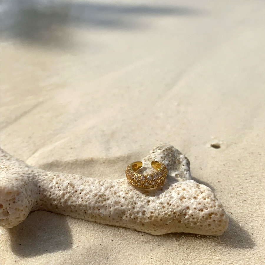 Earcuff 925 Silber vergoldet Zirkonia