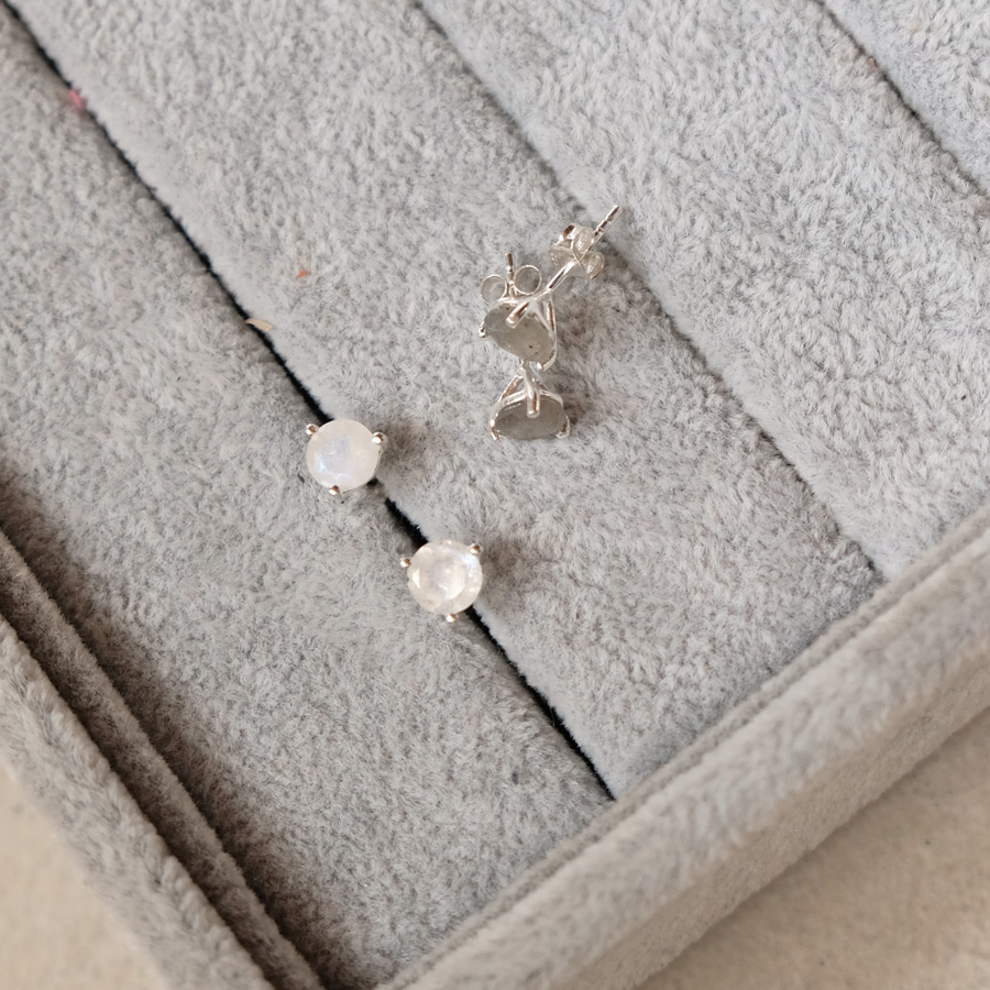 Ohrstecker Labradorit 925 Silber