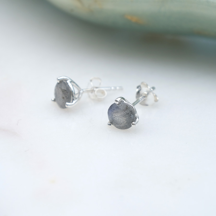 Ohrstecker Labradorit 925 Silber
