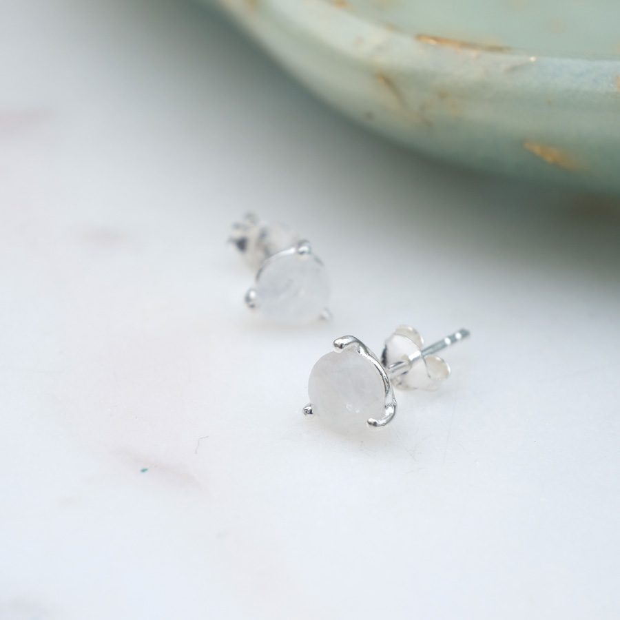 Ohrstecker Mondstein 925 Silber