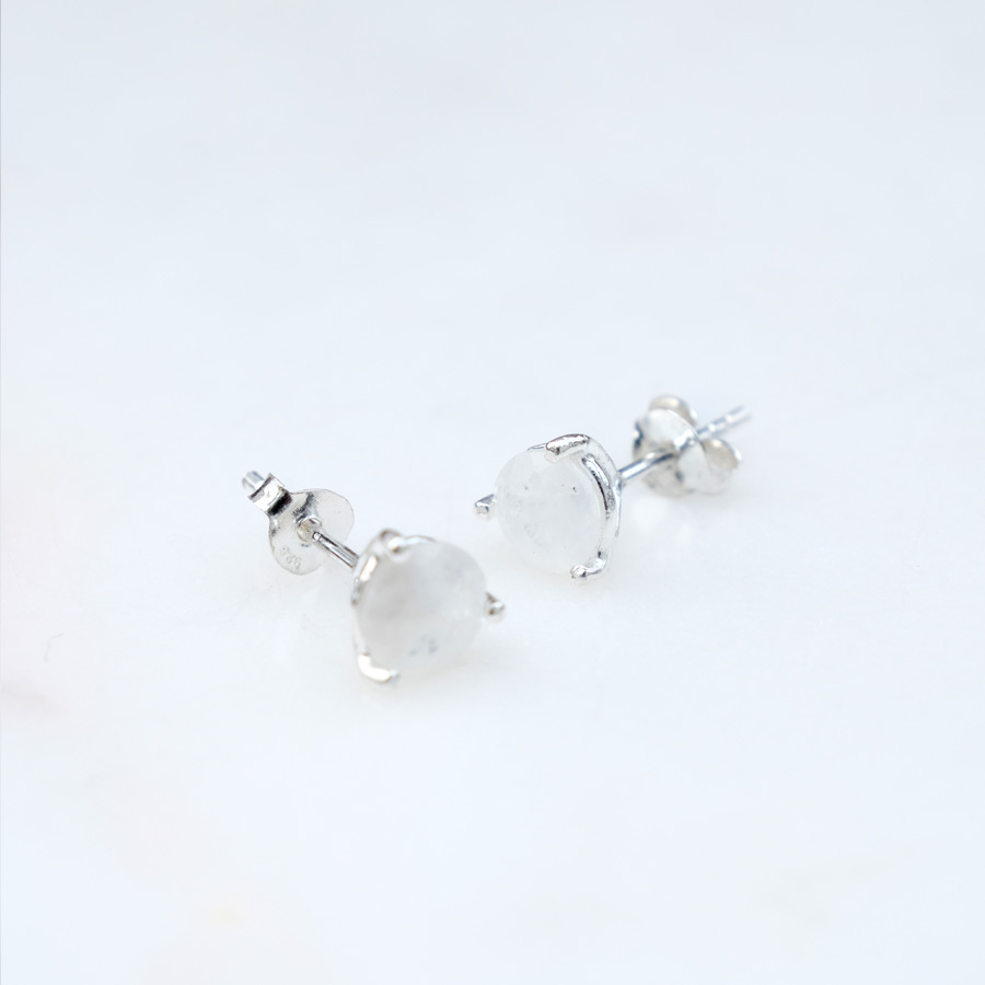 Ohrstecker Mondstein 925 Silber
