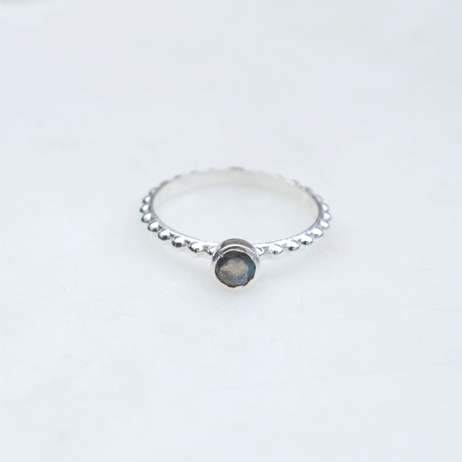 Silberring Dotted 925 Silber Labradorit