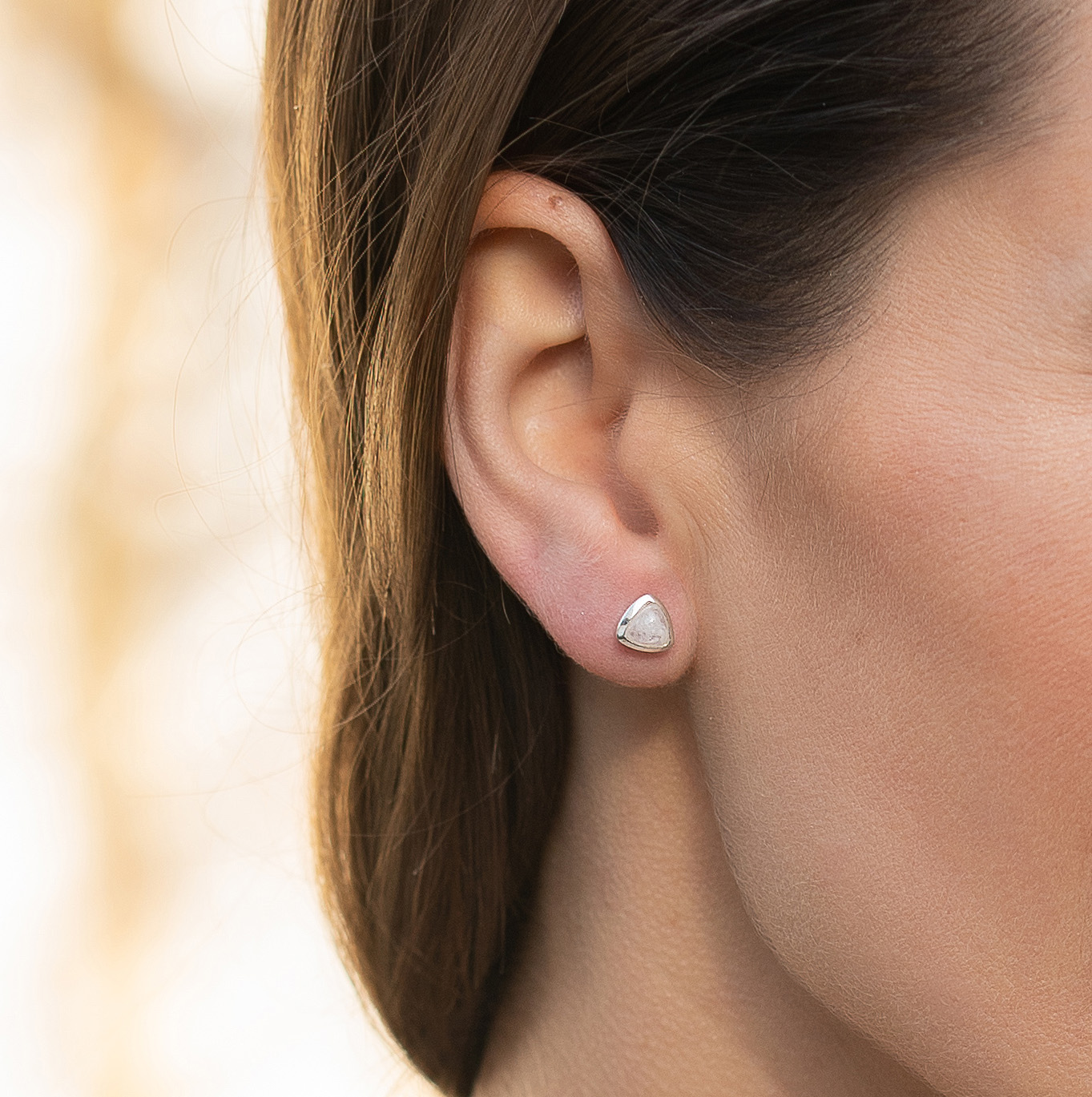 Regenbogen Mondstein Triangle Ohrstecker