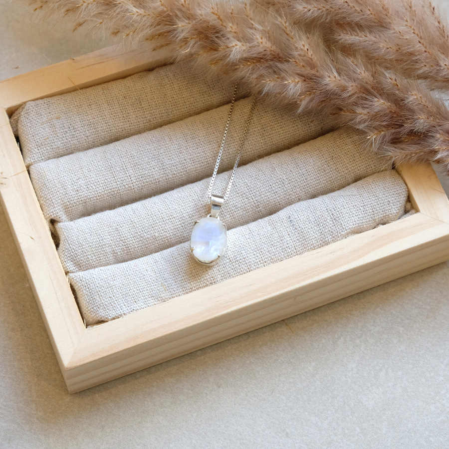 Regenbogen Mondstein facettiert // Venezianerkette