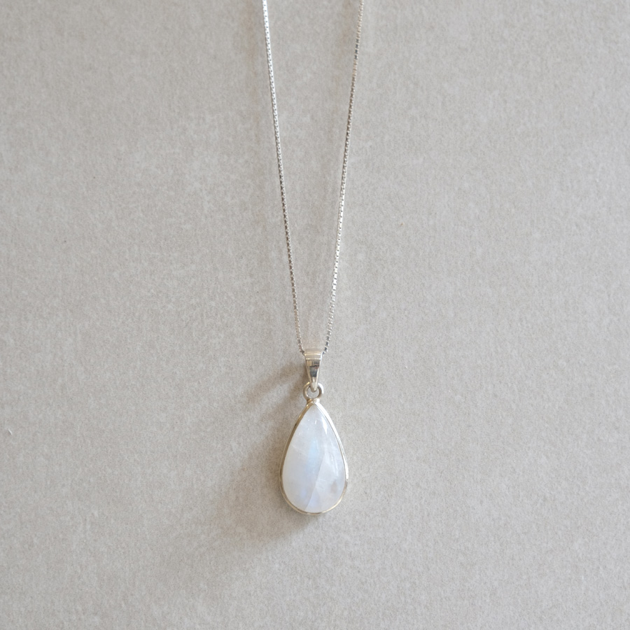 Regenbogen Mondstein Big Drop // Venezianerkette