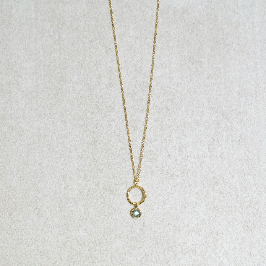 Labadorite Circle Drop // Kette