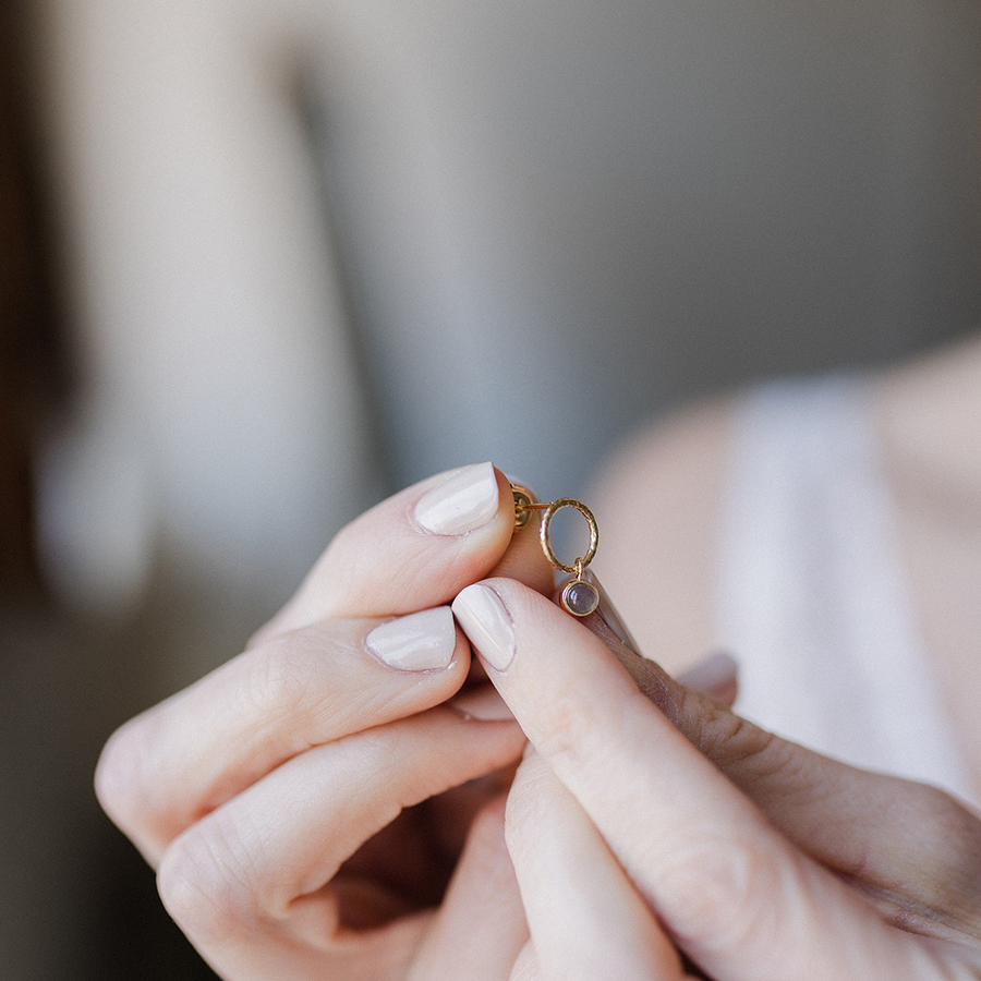 Labadorite Circle Drop // Ohrringe