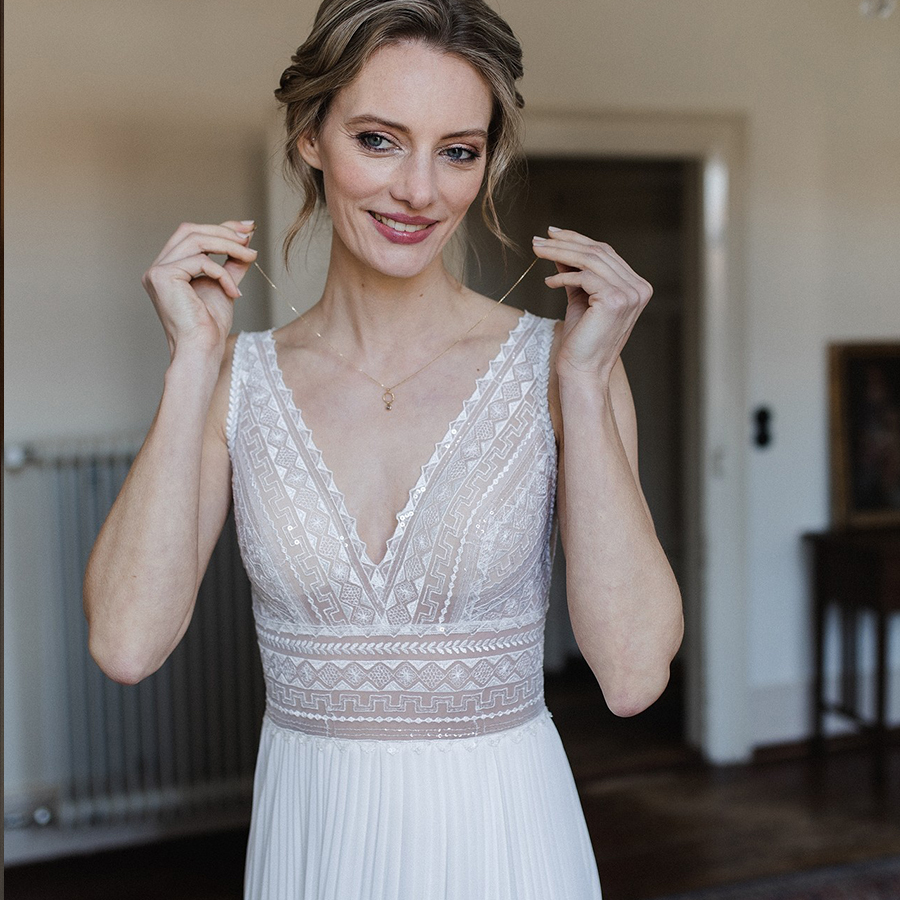 Labadorite Circle Drop // Kette