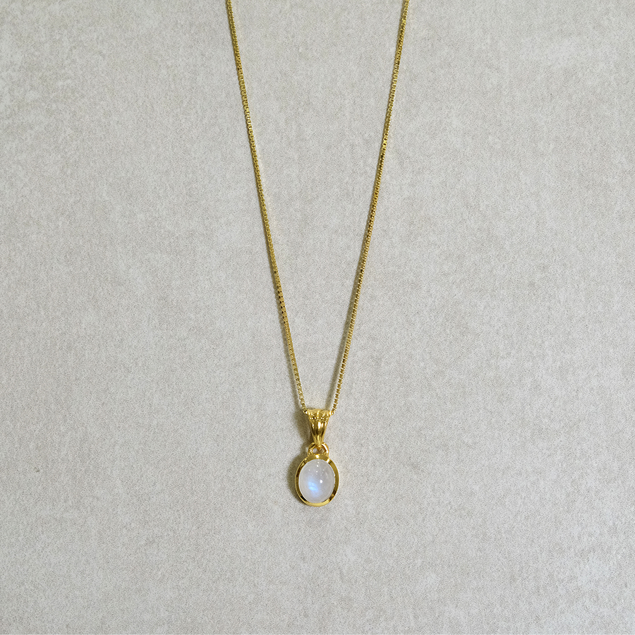 Regenbogen-Mondstein Elegance // Venezianerkette