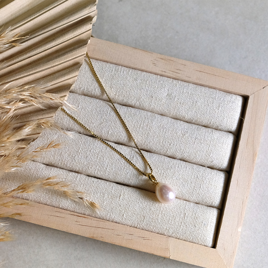 Süßwasserperle// Venezianerkette gold