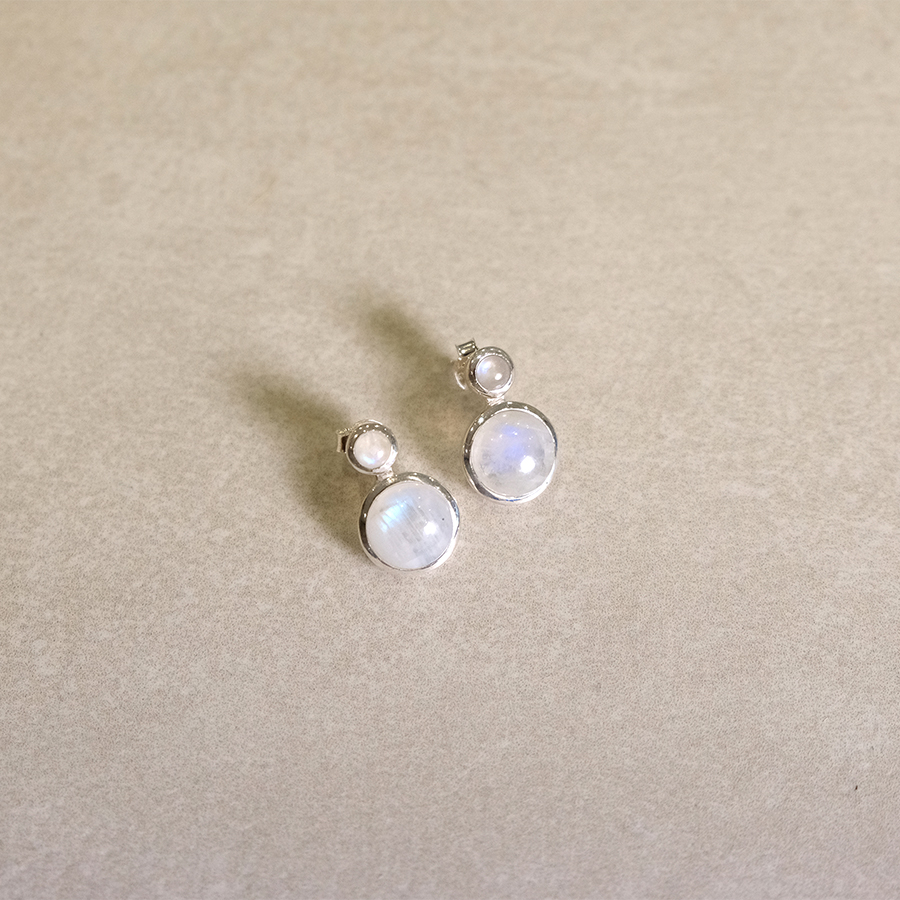 Regenbogen-Mondstein Great // Ohrringe Silber